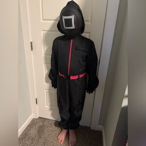 Squid Games Black Guard Costume - Teen/Kids Large